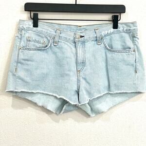 Rag & Bone Light Blue Del Norte Distressed Cut Off Denim Jean Shorts - Size 28